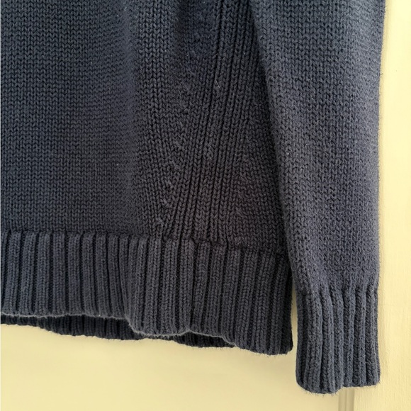 J.Crew Cotton Rollneck Navy Blue Women's Sweater - Picture 2 of 7
